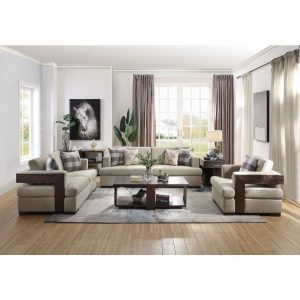 Niamey Sofa With Cherry Solid Wood Trim