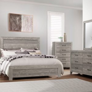 4Pc Gray Queen Bedroom Set - Corbin