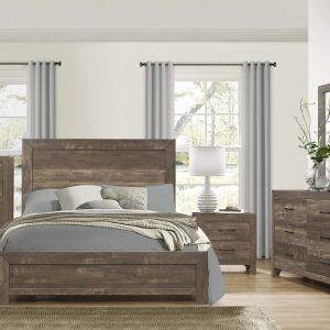 4Pc Rustic Brown Queen Bedroom Set - Corbin