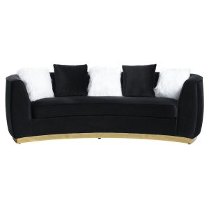 ACME Achelle Sofa with 5 Pillows in Black