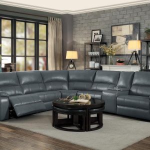 Gray 6-Piece Modular Power Reclining Sectional - Falun
