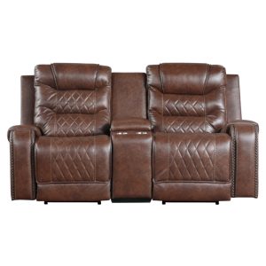 Power Double Reclining LoveSeat with Center Console -USB Ports- Putnam