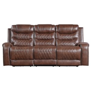 Power Double Reclining Sofa with Center Drop Down Cup holders -USB Ports- Putnam