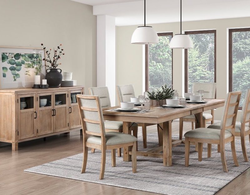 7Piece Self-Storing leaf Dining Set- Aberdeen