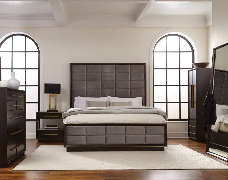 Durango Smoked Peppercorn Fabric King Bed