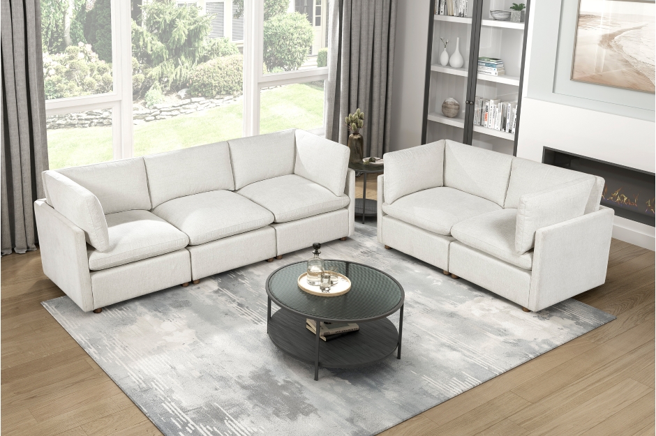 6-Piece Modular Sectional with Ottoman- Annex - Image 13
