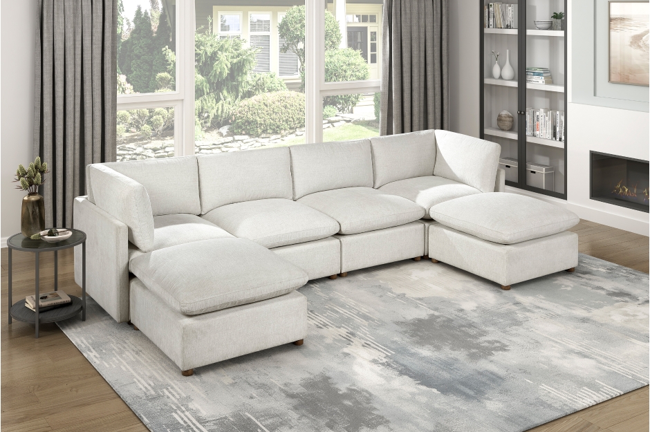 6-Piece Modular Sectional with Ottoman- Annex - Image 4