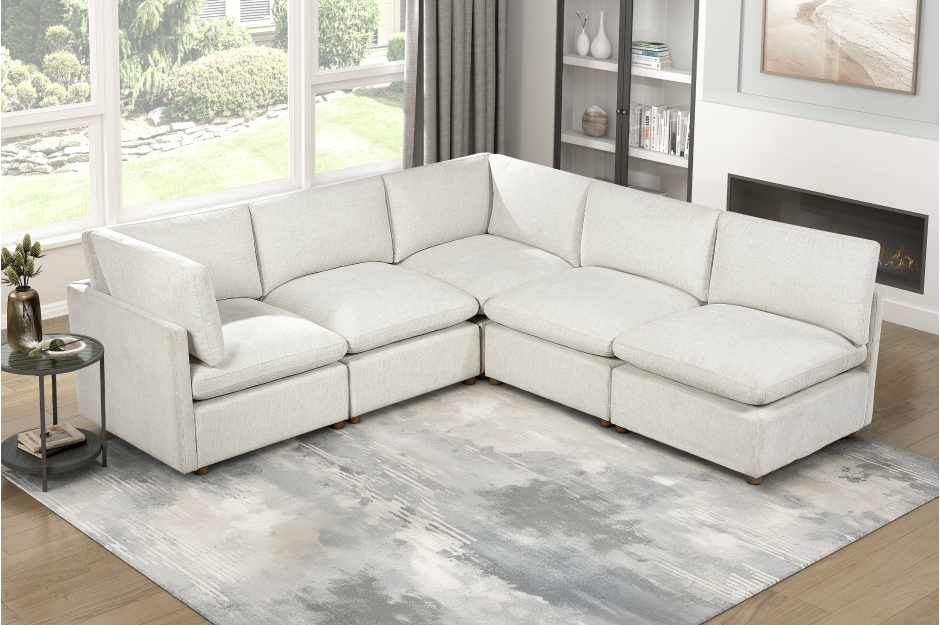 6-Piece Modular Sectional with Ottoman- Annex - Image 5