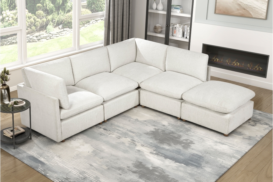 6-Piece Modular Sectional with Ottoman- Annex - Image 9
