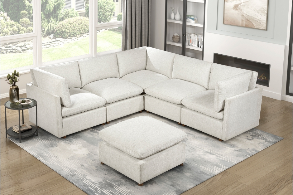 6-Piece Modular Sectional with Ottoman- Annex