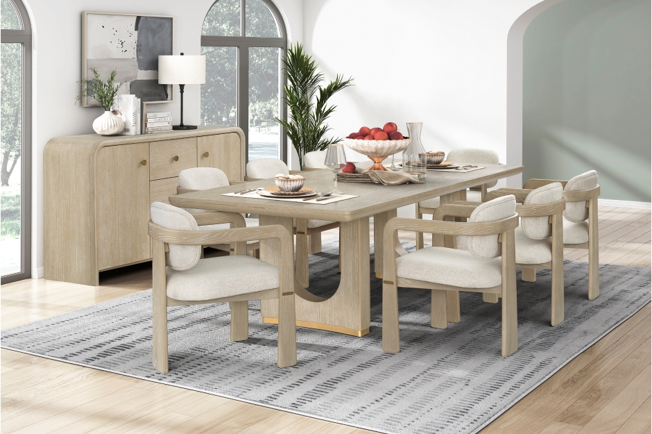 Coastal-Modern Dining Table and 6 Side Chairs -Niche